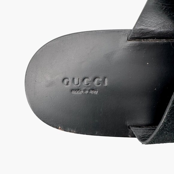 Gucci Horsebit Black Suede Flat Thong Flip Flop Sandals Size 40 US 10 Women - Picture 16 of 16